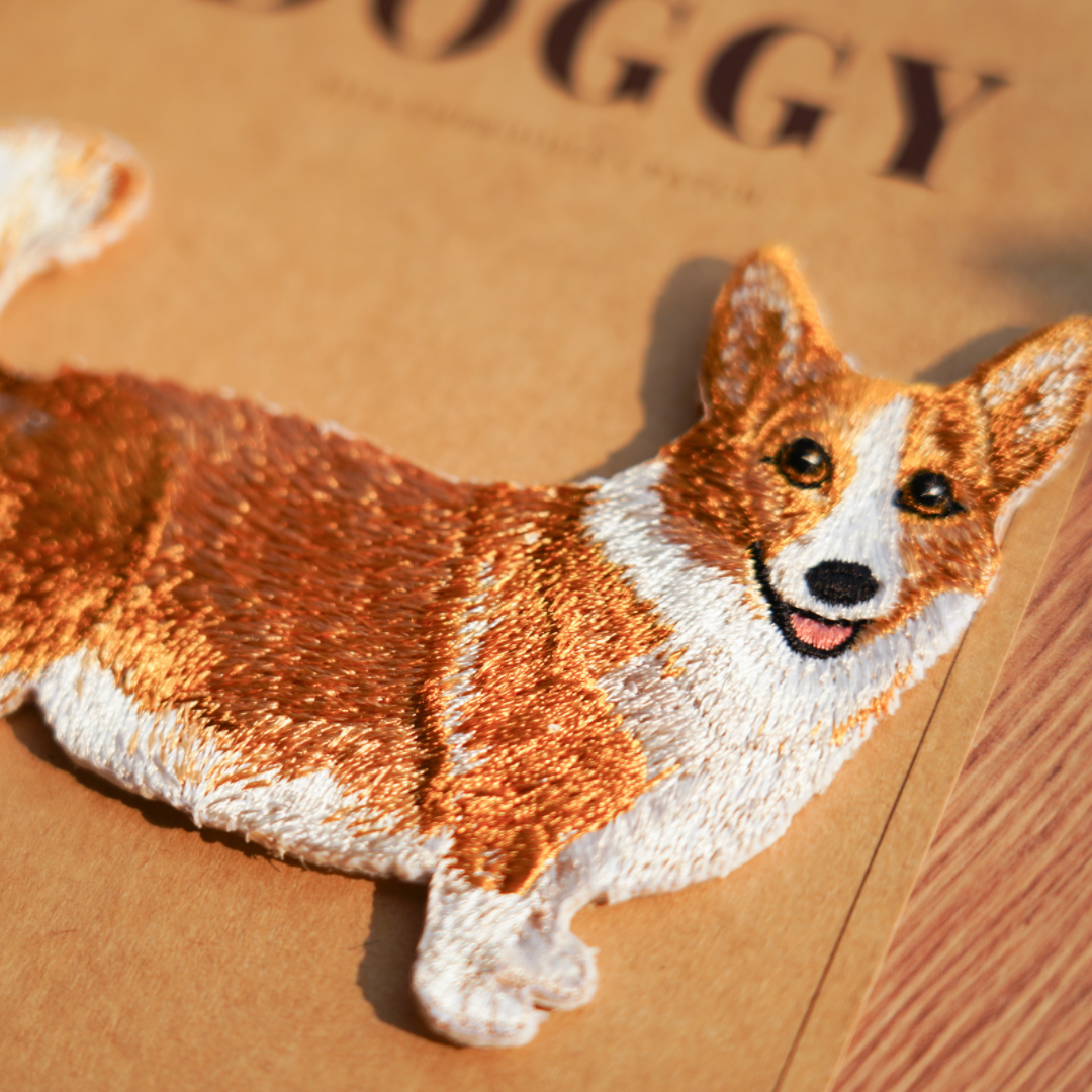 刺繡貼紙 - 柯基