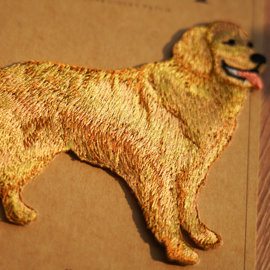 刺繡貼紙 - 黃金獵犬
