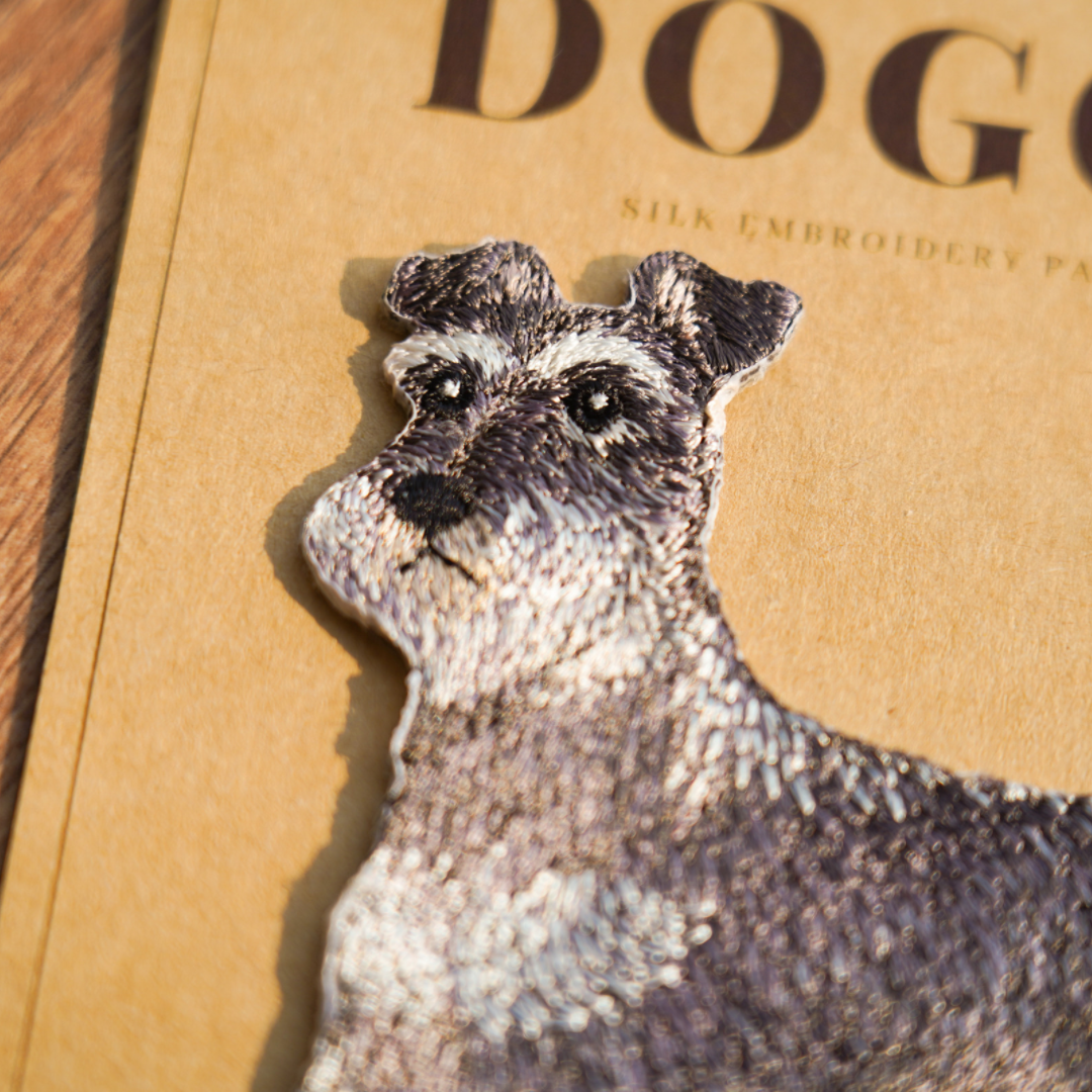 刺繡貼紙 - 雪納瑞