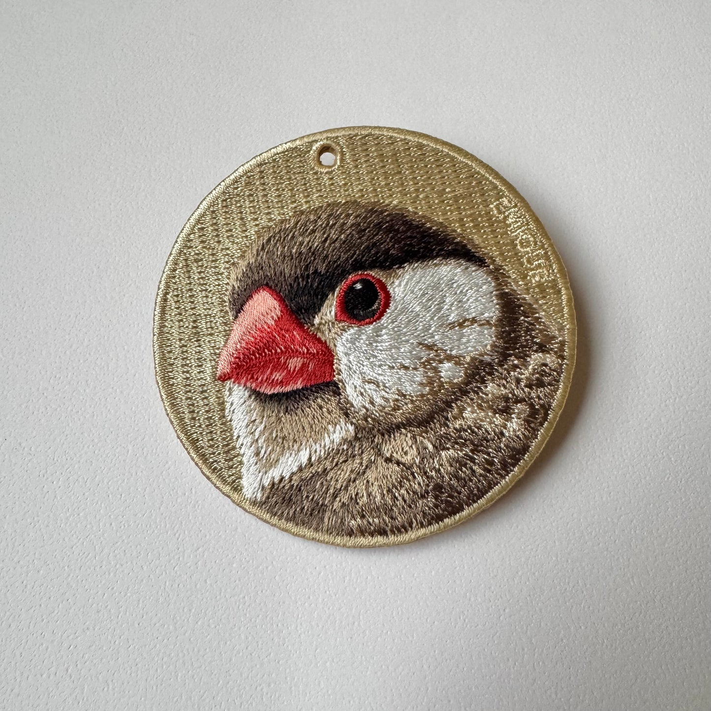 雙面刺繡吊飾 - 文鳥