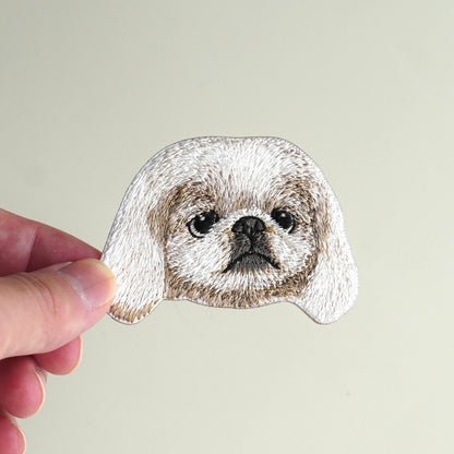 刺繡貼紙卡片 - 北京犬