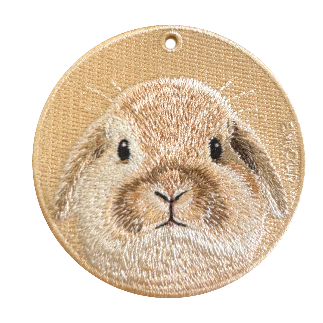 Double-sided embroidery pendant-black and white dodger rabbit (rabbit)