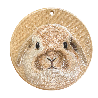 Double-sided embroidery pendant-black and white dodger rabbit (rabbit)