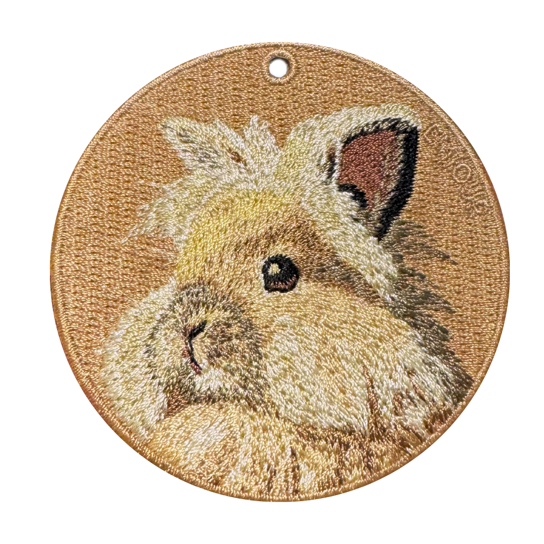 Double-sided embroidery pendant-black and white dodger rabbit (rabbit)