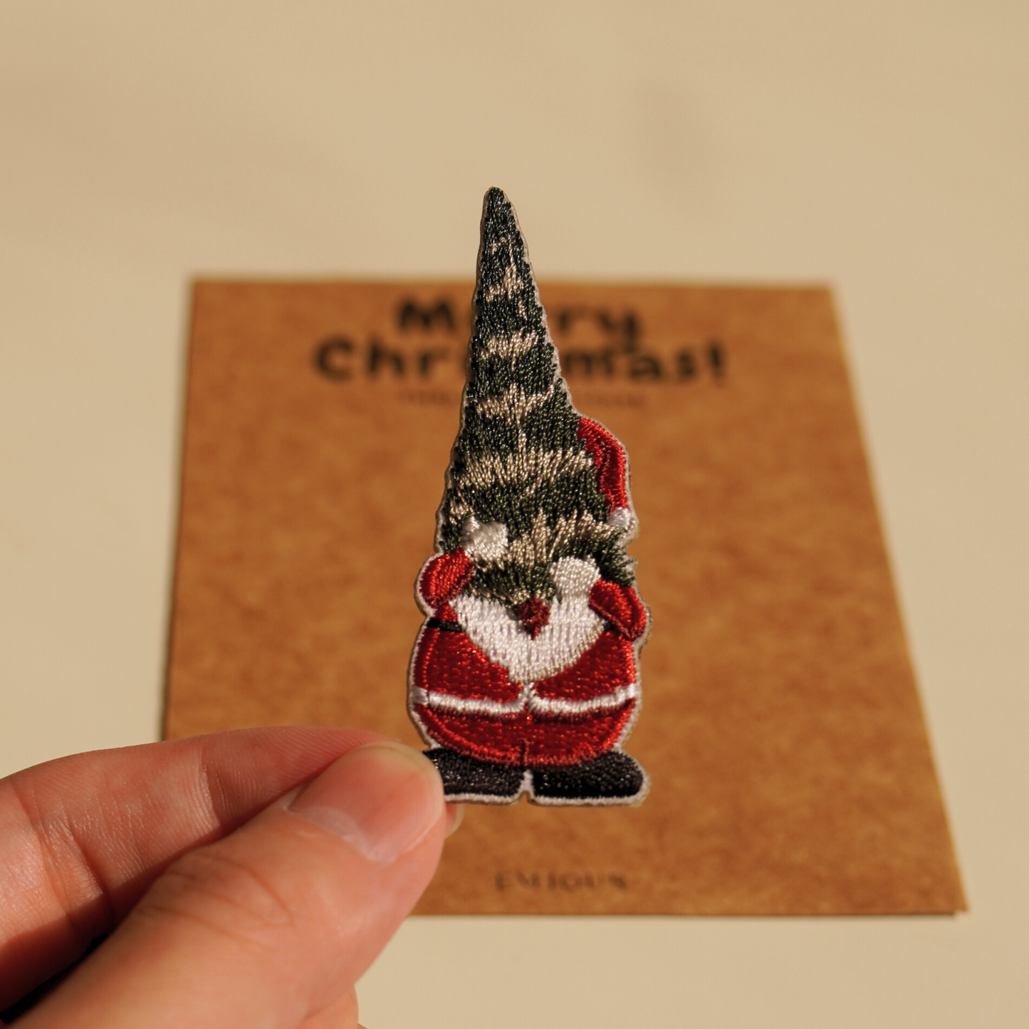 Embroidery Sticker Small Card-Christmas Tree Man