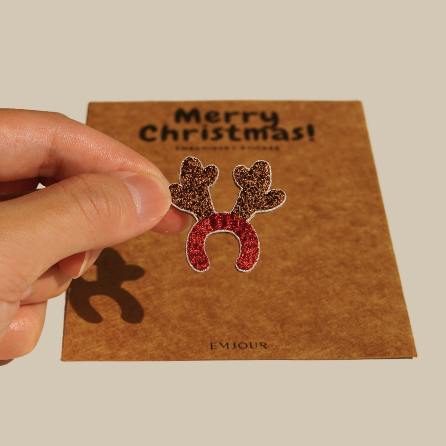 Embroidery stickers small card-Merry Christmas
