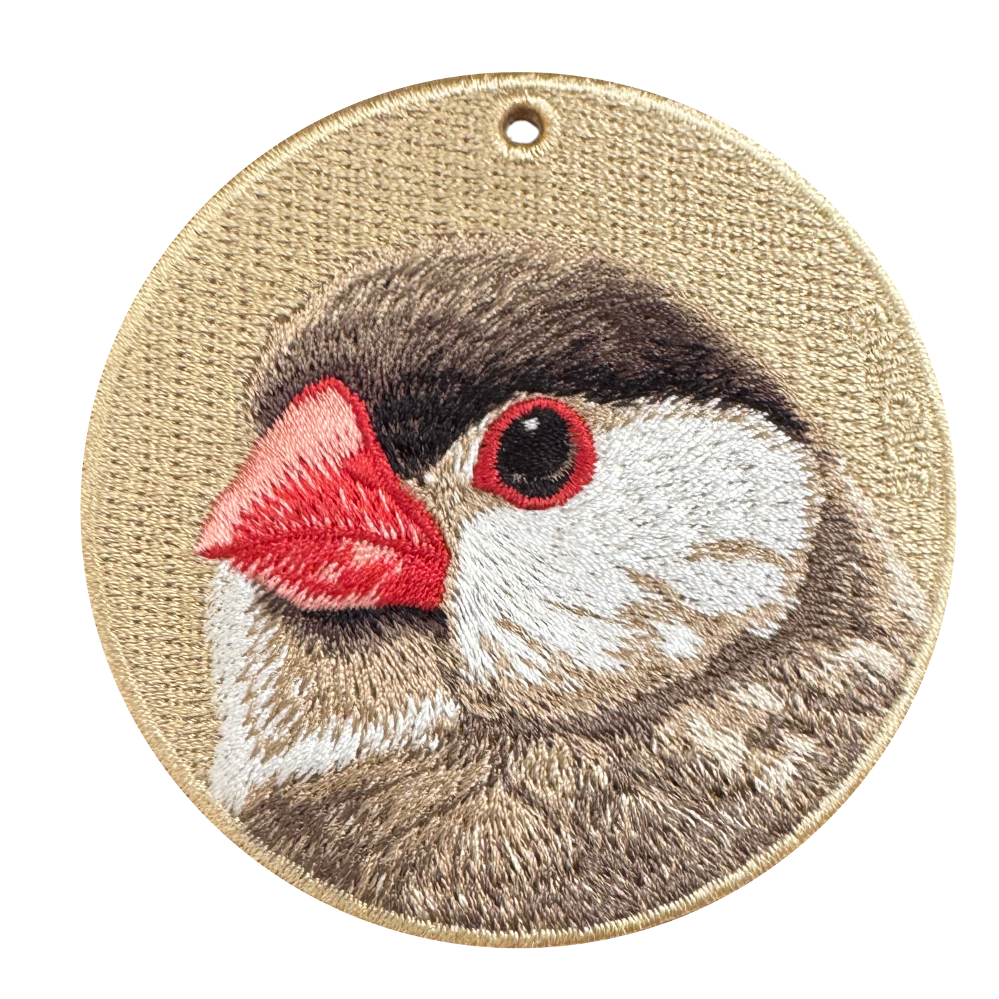 雙面刺繡吊飾 - 文鳥