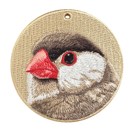 雙面刺繡吊飾 - 文鳥