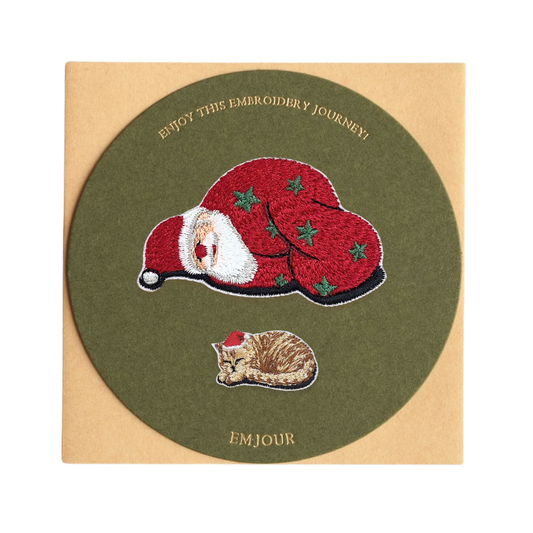 刺繡貼紙小卡片 - 聖誕懶人