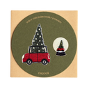 刺繡貼紙小卡片 - 聖誕車車