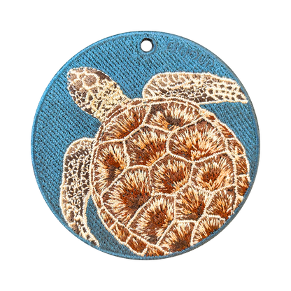 Double-sided embroidery pendant-turtle