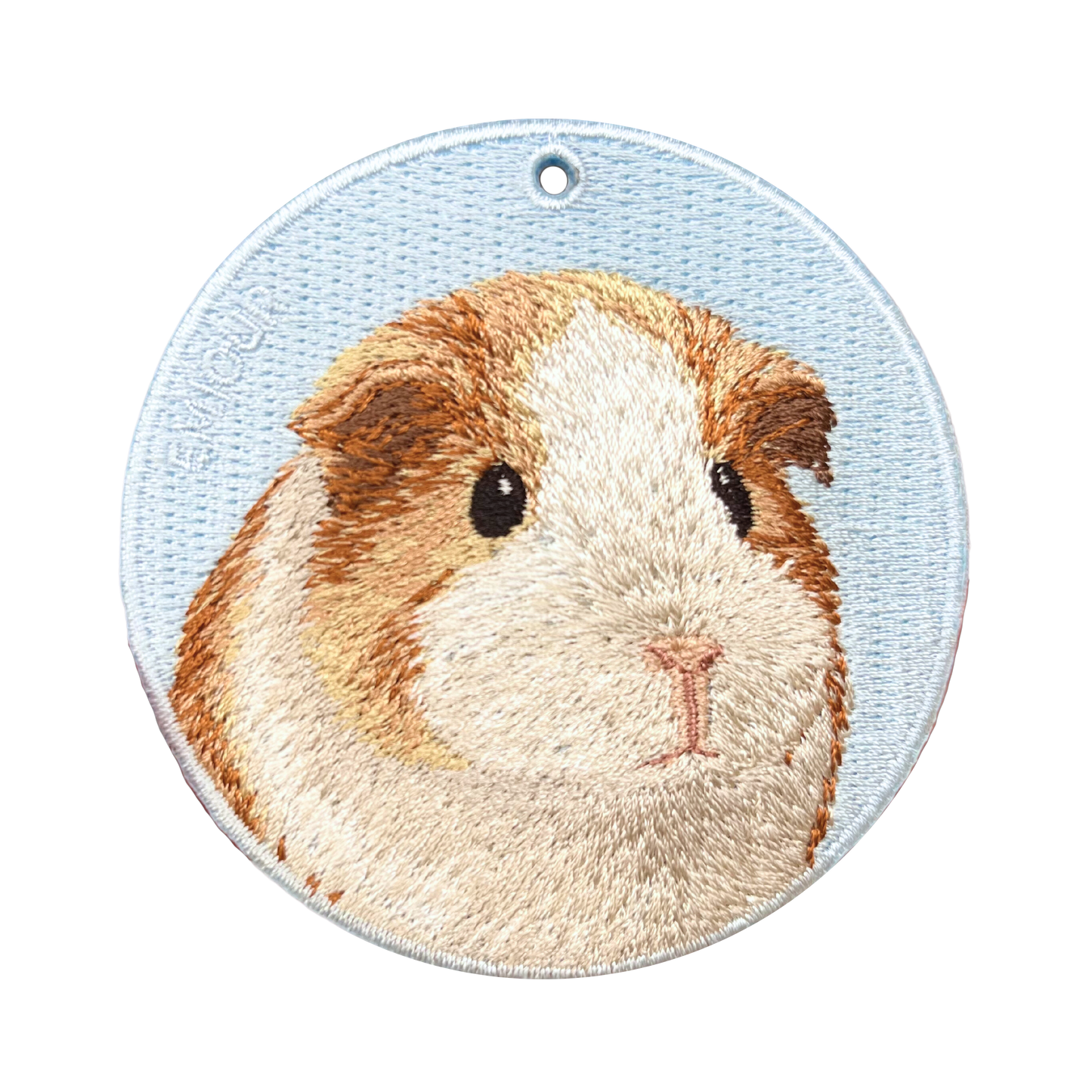 Double-sided embroidered pendant-guinea pig
