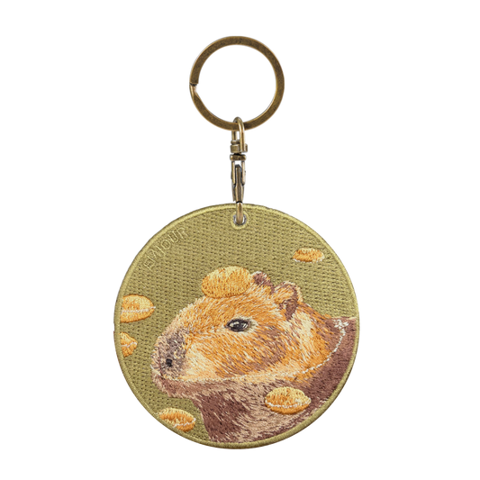 Double-sided embroidery pendant-capybara