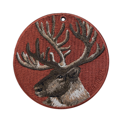 Double-sided embroidery pendant-reindeer