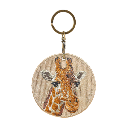 Double-sided embroidery pendant-giraffe