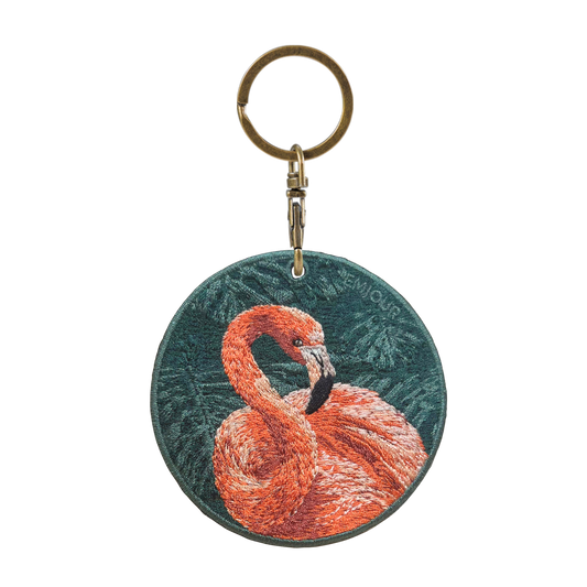 Double-sided embroidery pendant-Red Crane