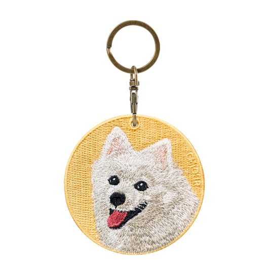 Double-sided embroidery pendant-fox dog