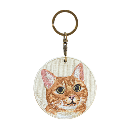 Double-Sided Embroidered Chandelier-Orange Cat