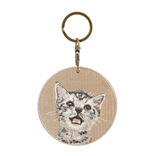 Double-sided embroidered pendant-size American short-haired cat (limited)