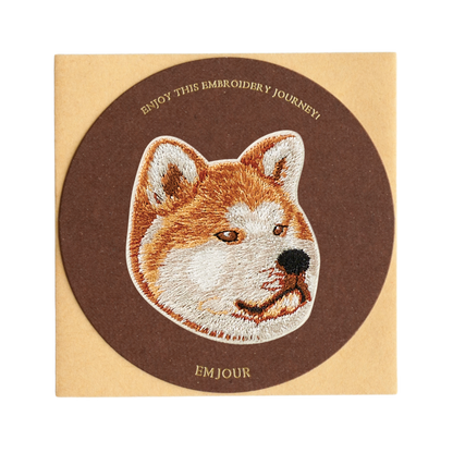 刺繡貼紙卡片 - 秋田犬