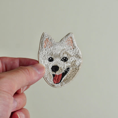 刺繡貼紙卡片 - 狐狸犬