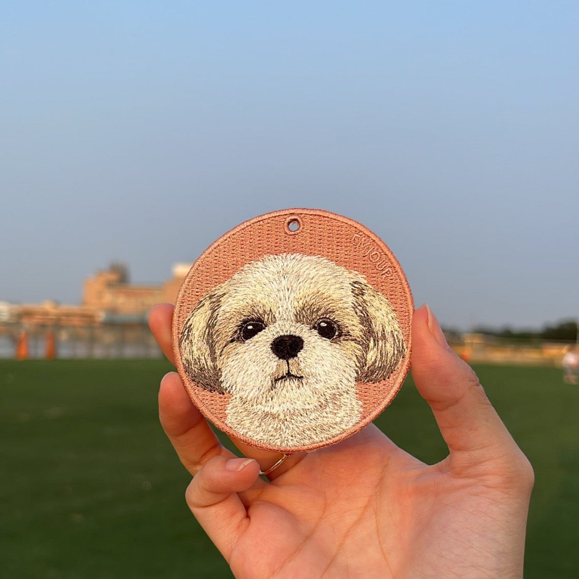 Double-sided embroidery pendant-Shishi dog
