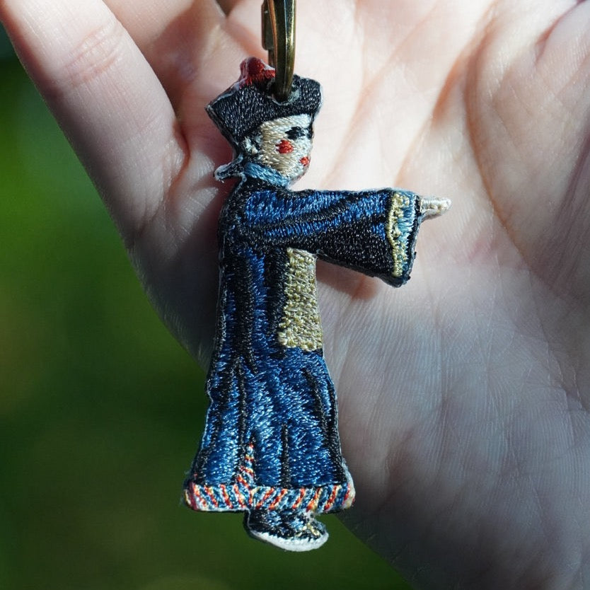 Double-sided embroidery pendant-zombie child