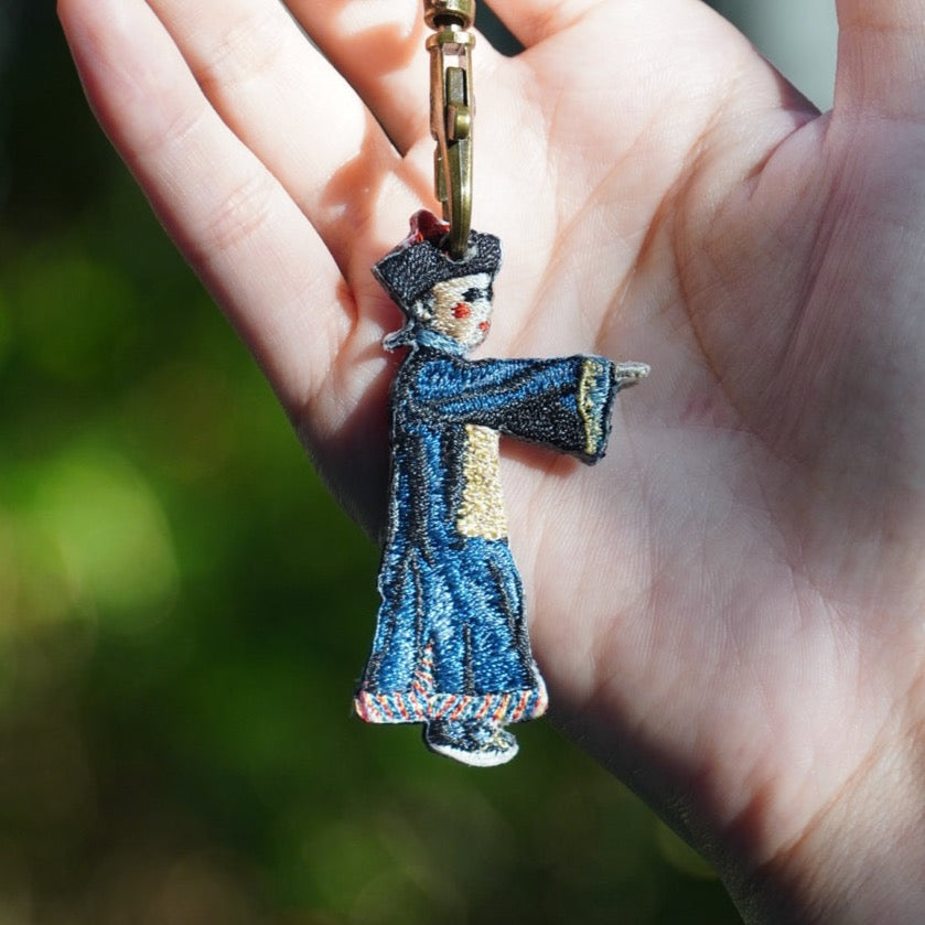 Double-sided embroidery pendant-zombie child