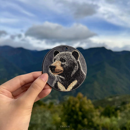 雙面刺繡吊飾 - 台灣黑熊