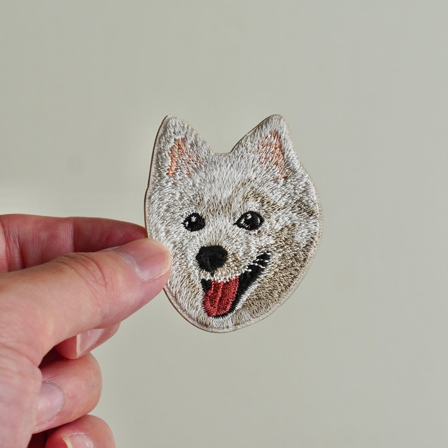 刺繡貼紙卡片 - 狐狸犬