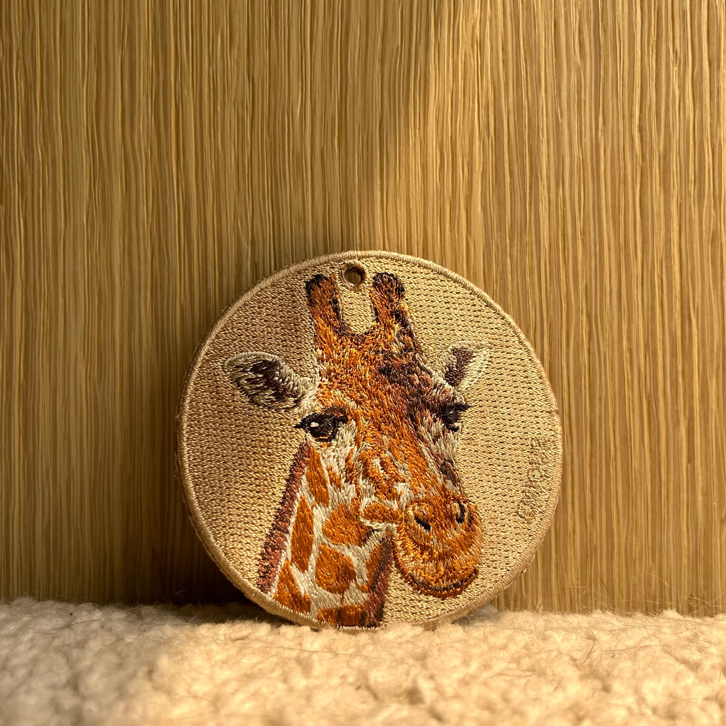 Double-sided embroidery pendant-giraffe