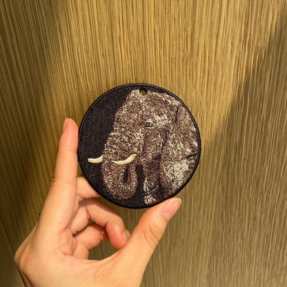 Double-sided embroidery pendant-elephant