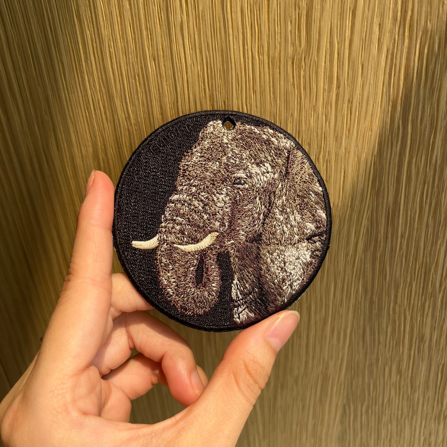 Double-sided embroidery pendant-elephant