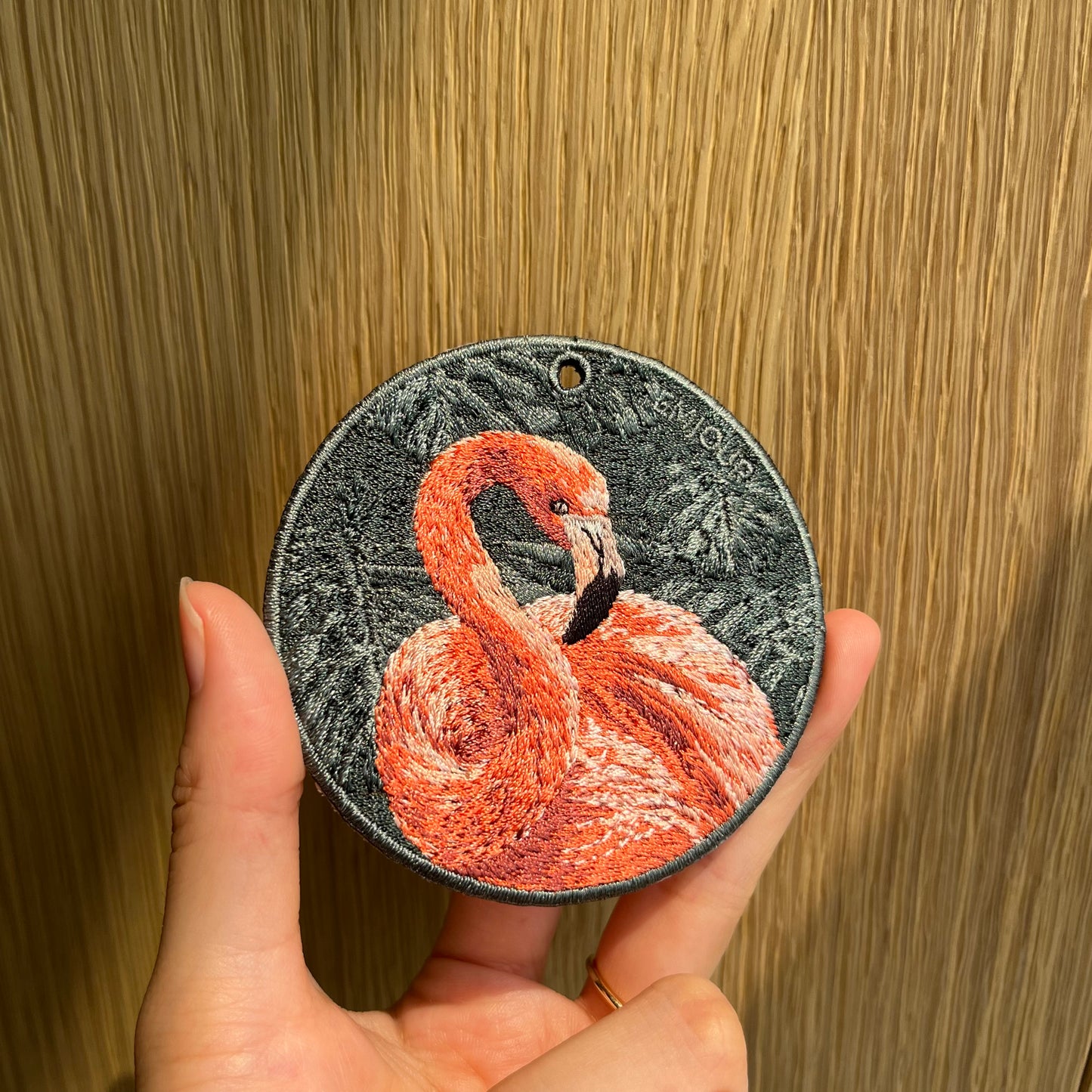 Double-sided embroidery pendant-Red Crane