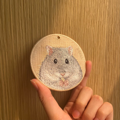 Reversible Embroidered Charm - Hedgehog