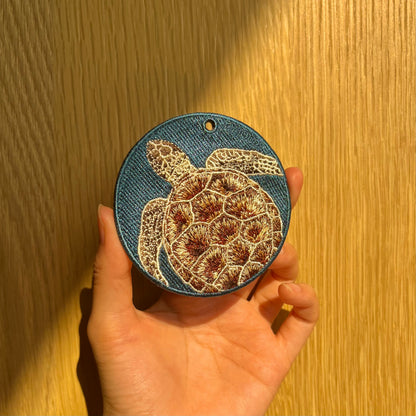 Double-sided embroidery pendant-turtle