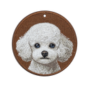 White Medium Poodle Back of Head (Front & Back Design)