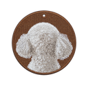 White Medium Poodle Back of Head (Front & Back Design)