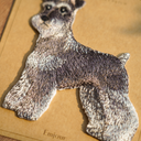 刺繡貼紙 - 雪納瑞