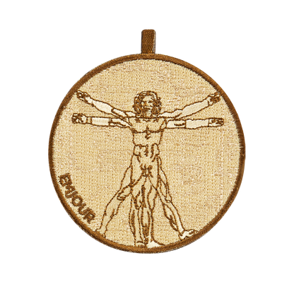 Double-sided embroidery charm - Da Vinci【Vitruvian Man】