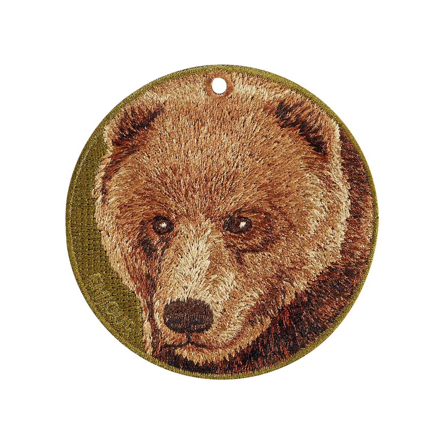 雙面刺繡吊飾 - 棕熊