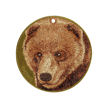 雙面刺繡吊飾 - 棕熊