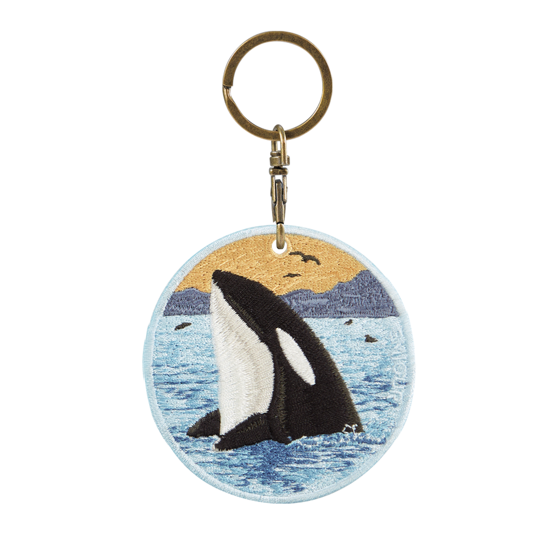 Reversible Embroidered Charm - Killer Whale