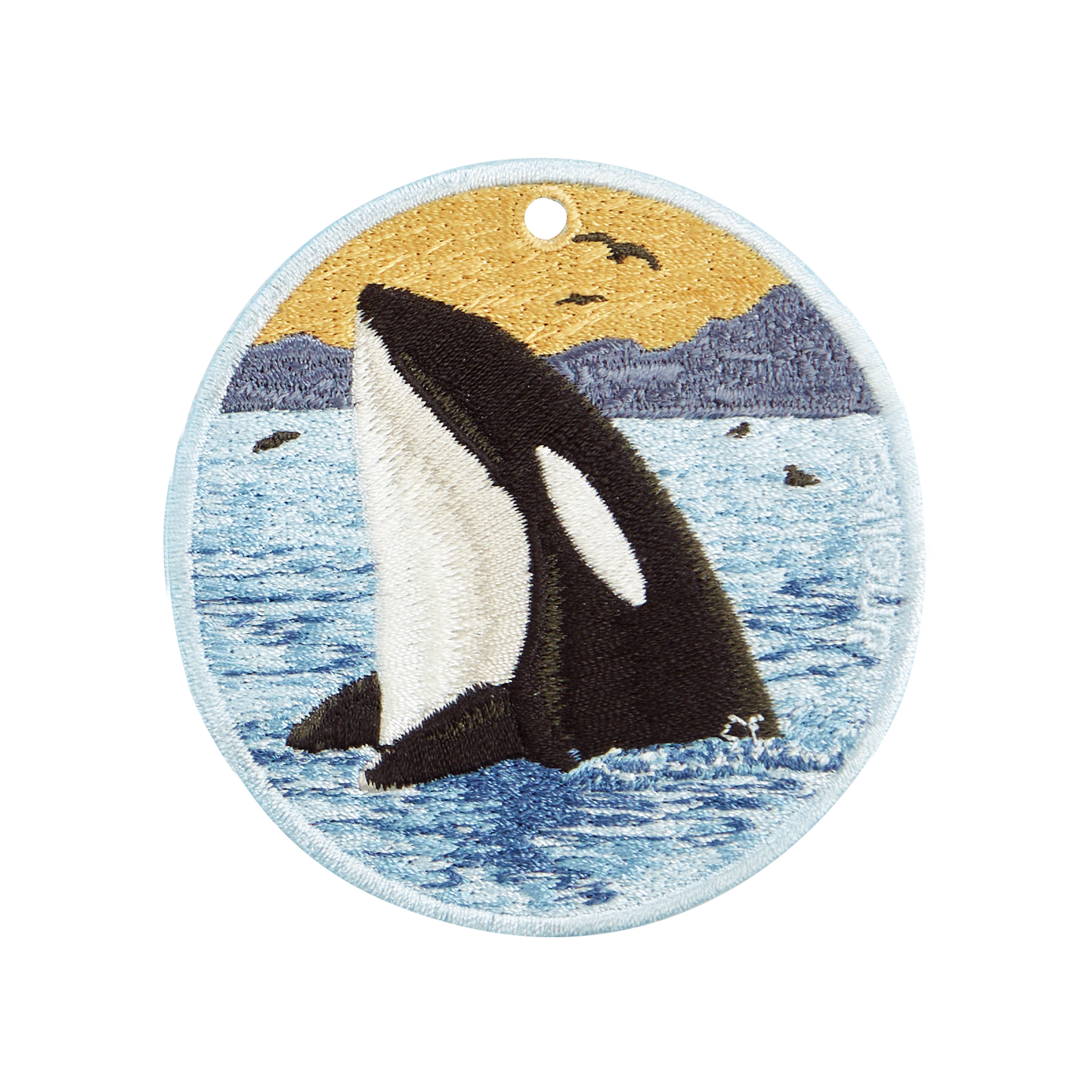 Reversible Embroidered Charm - Killer Whale