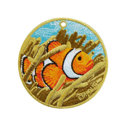 Reversible Embroidered Charm - Clownfish
