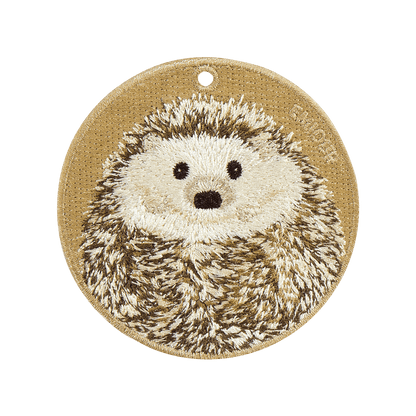 Reversible Embroidered Charm - Hedgehog