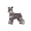 刺繡貼紙 - 雪納瑞