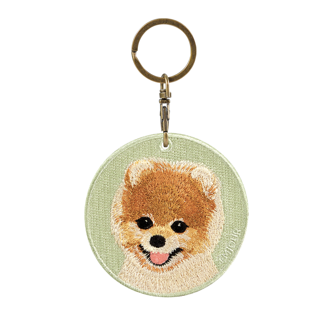 Reversible Embroidery Charm - Brown Bomei