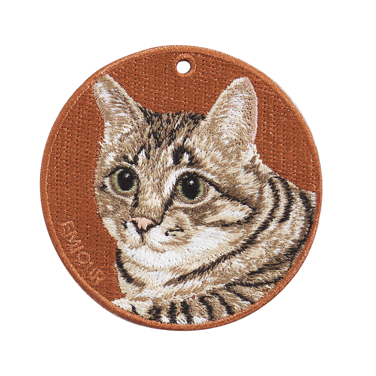 リバーシブル刺繍チャーム - Tabby Cat 