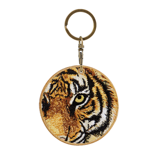 Reversible Embroidered Charm - Tiger